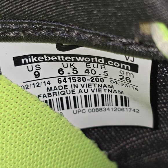 Nike Free 1.0 Cross Bionic Women's Size 9 Grey Neon Green Shoes (641530-200) - Picture 9 of 9